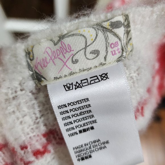 Free People Red/White Super Soft Blanket Scarf - Picture 3 of 3
